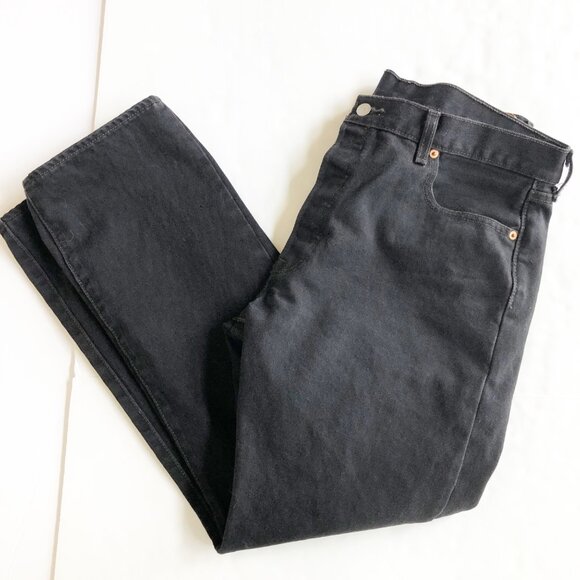 LEVI'S 501 Black Original Mid Rise Regular Fit Straight Leg Jeans Mens 36x30 - Picture 3 of 12